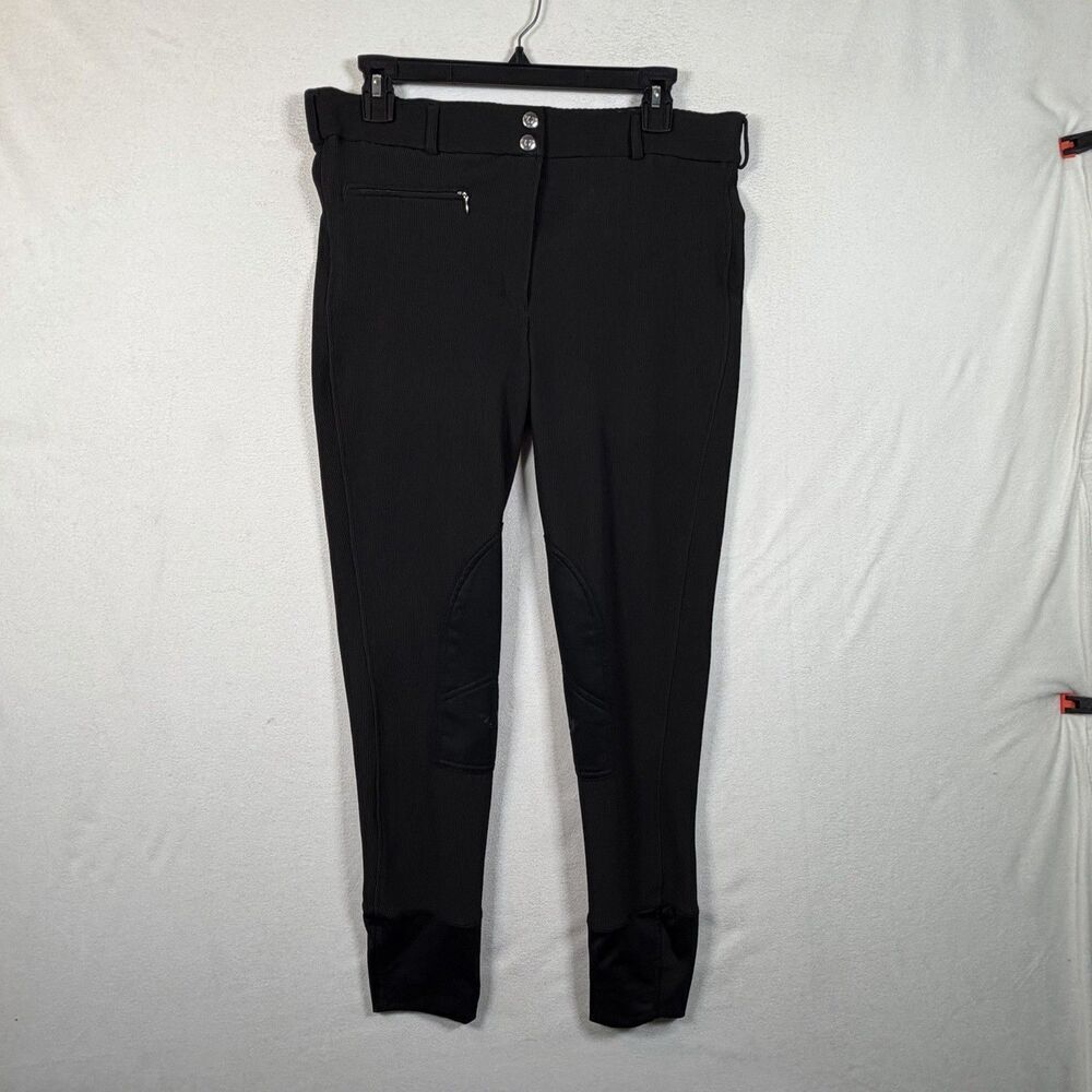 TuffRider Riding Pants Breeches 32 Black Knee Patch Equestrian Stretch